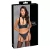 Cottelli Bondage - ensemble soutien-gorge brillant avec menottes (noir) - M