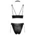Cottelli Bondage - ensemble soutien-gorge brillant avec menottes (noir) - M