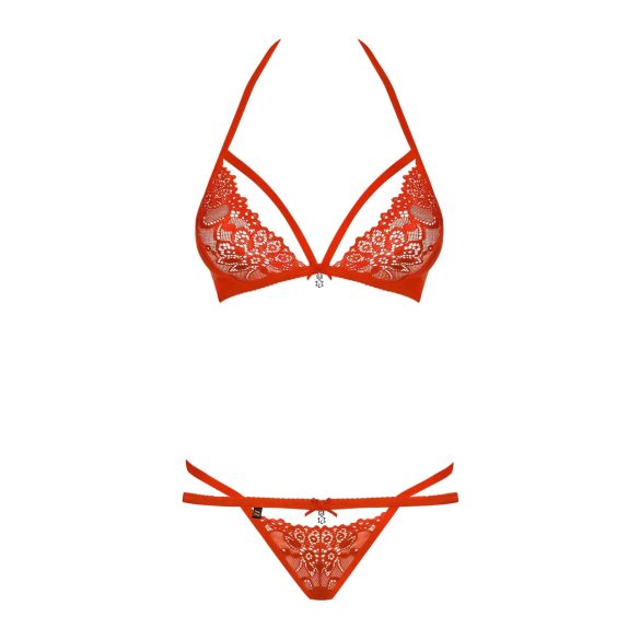 Obsessive - ensemble soutien-gorge en dentelle à lanières - rouge - L/XL