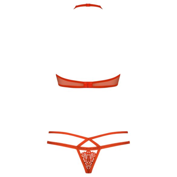Obsessive - ensemble soutien-gorge en dentelle à lanières - rouge - L/XL