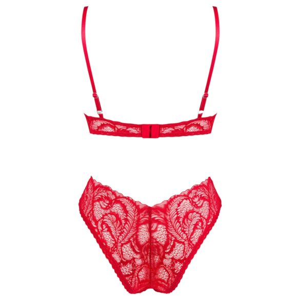 Ensemble lingerie croisé rouge Obsessive Atenica - M/L