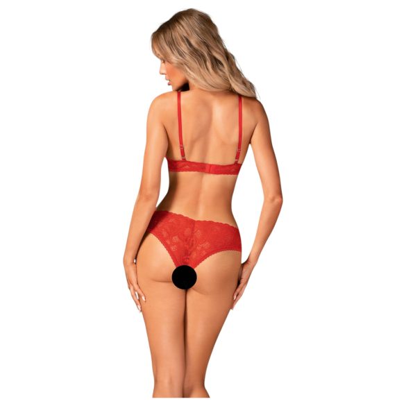 Ensemble lingerie croisé rouge Obsessive Atenica