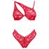 Ensemble lingerie croisé rouge Obsessive Atenica