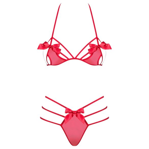 Obsessive - ensemble lingerie femme avec nœud - rouge