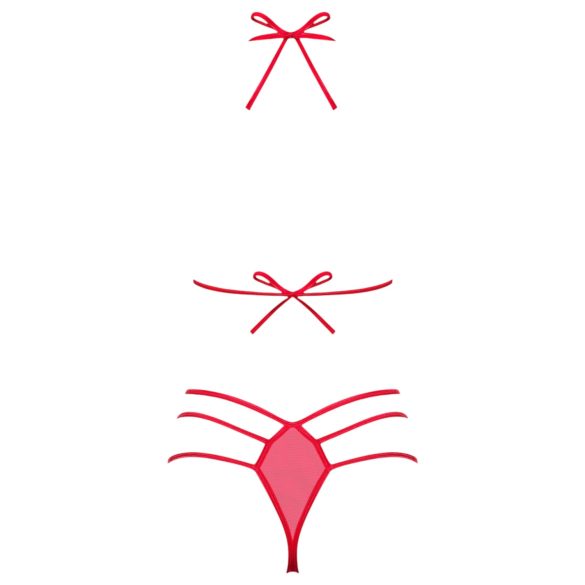 Obsessive - ensemble lingerie femme avec nœud - rouge