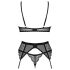 Obsessive Chemeris - ensemble soutien-gorge porte-jarretelles - noir - XL/XXL