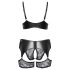 Cottelli Curves - ensemble lingerie dentelle et simili cuir - noir