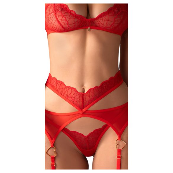 Obsessive Cupid Desir - ensemble lingerie en dentelle (rouge)