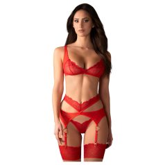   Obsessive Cupid Desir - ensemble lingerie dentelle - rouge - L/XL