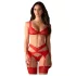 Obsessive Cupid Desir - ensemble lingerie dentelle - rouge - L/XL