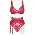 Obsessive Cupid Desir - ensemble lingerie dentelle - rouge - L/XL