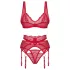 Obsessive Cupid Desir - ensemble lingerie dentelle - rouge - L/XL