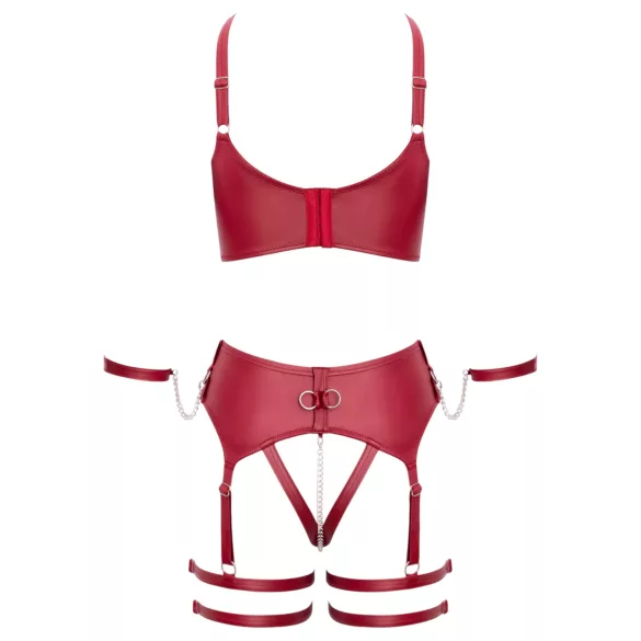 Cottelli Bondage - ensemble soutien-gorge croisé - rouge - M
