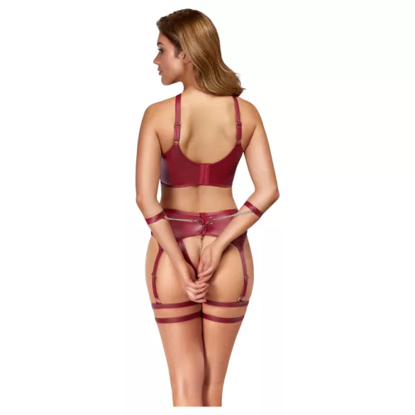 Cottelli Bondage - ensemble soutien-gorge croisé - rouge - L