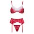 Cottelli - ensemble lingerie Noël dentelle - soutien-gorge et culotte - rouge
