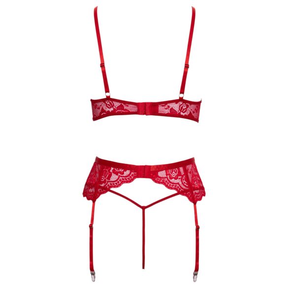 Cottelli - ensemble lingerie Noël dentelle - soutien-gorge et culotte - rouge