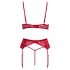 Cottelli - ensemble lingerie Noël dentelle - soutien-gorge et culotte - rouge - L/XL