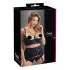 Cottelli Plus Size - soutien-gorge ouvert à armatures et anneaux - noir