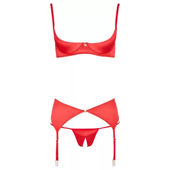 Cottelli - soutien-gorge ouvert cœur - ensemble lingerie rouge - 80B/M