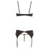 Abierta Fina - ensemble de lingerie à strass scintillants (noir) - 80C/M