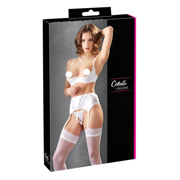 Cottelli - Ensemble blanc corset et dentelle soutien-gorge - 85C/L
