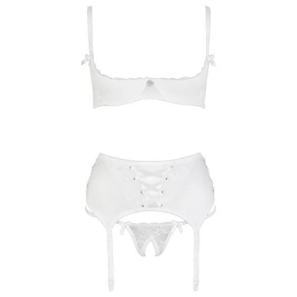 Cottelli - soutien-gorge balconnet à lacets dentelle - blanc - 85C/L