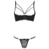 Cottelli - soutien-gorge ouvert à bretelles avec anneaux et string - noir