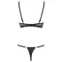 Cottelli - soutien-gorge ouvert à bretelles avec anneaux et string - noir - 80B/M