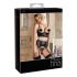 Abierta Fina - ensemble lingerie dentelle à bretelles strass - noir - 85C/L