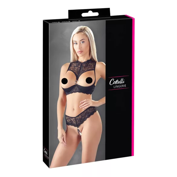 Cottelli - ensemble soutien-gorge ouvert - noir - 85B/L