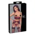 Cottelli Bondage - ensemble soutien-gorge ouvert dentelle rouge mat - L