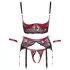Cottelli Bondage - ensemble soutien-gorge ouvert dentelle rouge mat - L