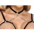 Abierta Fina - string ouvert et corset - dentelle noire - M
