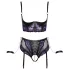 Cottelli Bondage - ensemble soutien-gorge et menottes - noir violet - M