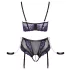 Cottelli Bondage - ensemble soutien-gorge et menottes - noir violet - XL