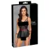 Cottelli Bondage - set lingerie brillant avec menottes - noir - 80B/M