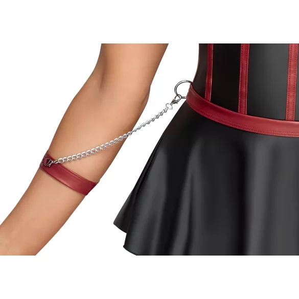 Cottelli Bondage - set lingerie brillant avec menottes - noir - 80B/M