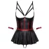 Cottelli Bondage - set lingerie brillant avec menottes - noir - 85B/L