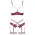Abierta Fina - soutien-gorge ouvert avec chaînes - ensemble - rouge