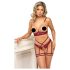 Abierta Fina - soutien-gorge ouvert avec chaînes - ensemble - rouge - M