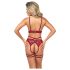 Abierta Fina - soutien-gorge ouvert avec chaînes - ensemble - rouge - M