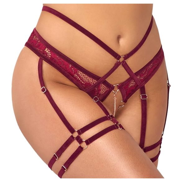 Abierta Fina - soutien-gorge ouvert avec chaînes - ensemble - rouge - L