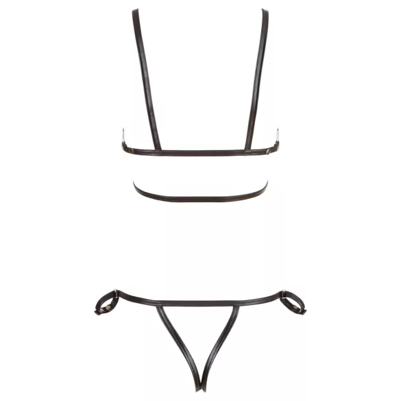 Cottelli Bondage - harnais corporel bikini brillant - noir - XL