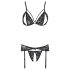 Cottelli - ensemble lingerie ouvert en dentelle - noir