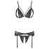 Cottelli - ensemble lingerie ouvert en dentelle - noir - M