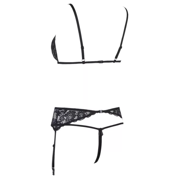 Cottelli - ensemble lingerie ouvert en dentelle - noir - M