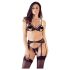 Cottelli - ensemble lingerie ouvert en dentelle - noir - L