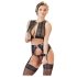Cottelli Bondage - ensemble lingerie dentelle 4 pièces noir