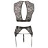 Cottelli Bondage - ensemble lingerie dentelle 4 pièces noir