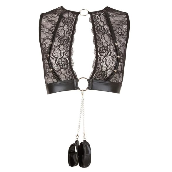Cottelli Bondage - ensemble lingerie dentelle 4 pièces noir